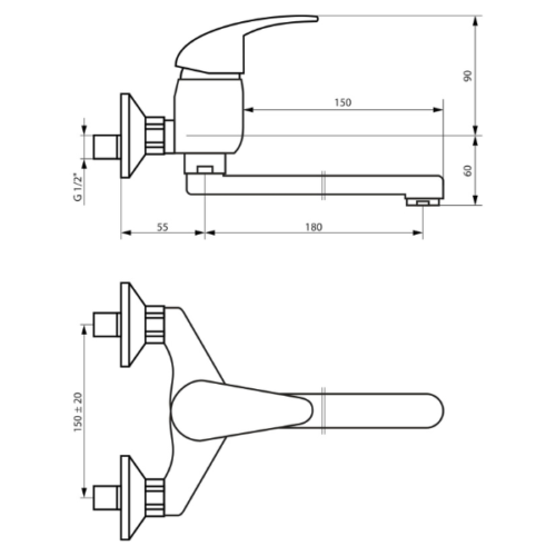 Baterija zidna L=200mm - Image 2