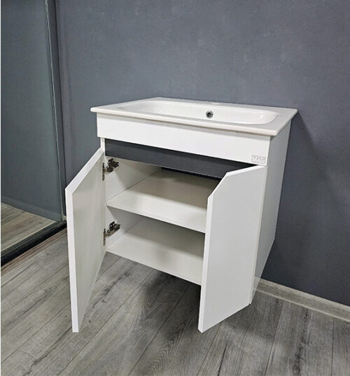Kupatilski ormarić  sa umivaonikom Vision 60 WHITE - GRAY - Image 2
