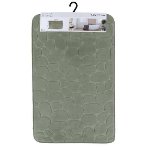 TENDANCE KUPATILSKI TEPIH PEBBLE 50X80 CM MEMORIJSKA PJENA, KAKI - Image 3