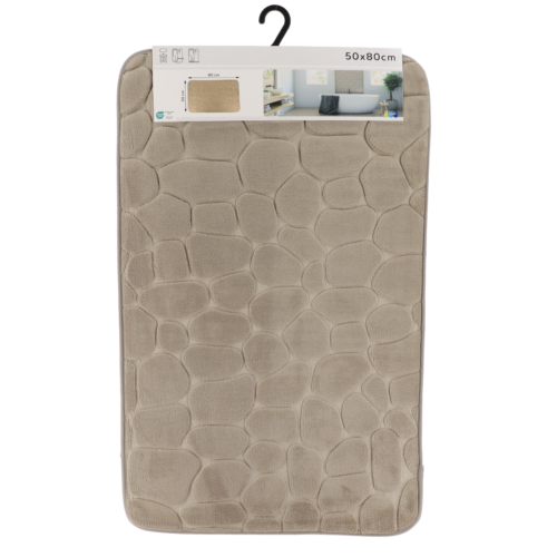 PROSTIRKA ZA KUPATILO PEBBLE 50X80CM MEMORIJSKA PJENA SIVO SMEĐA, TD - Image 3