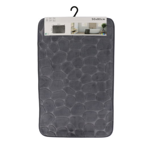 TENDANCE KUPATILSKI TEPIH PEBBLE 50X80 CM MEMORIJSKA PJENA, TAMNO SIVA - Image 3