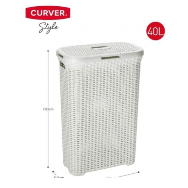 USKA KORPA ZA VEŠ 40L BIJELI RATTAN CURVER - Image 2