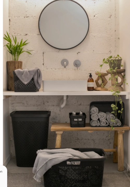 Korpa za veš 47L cisti crna TERRAZZO - Image 2