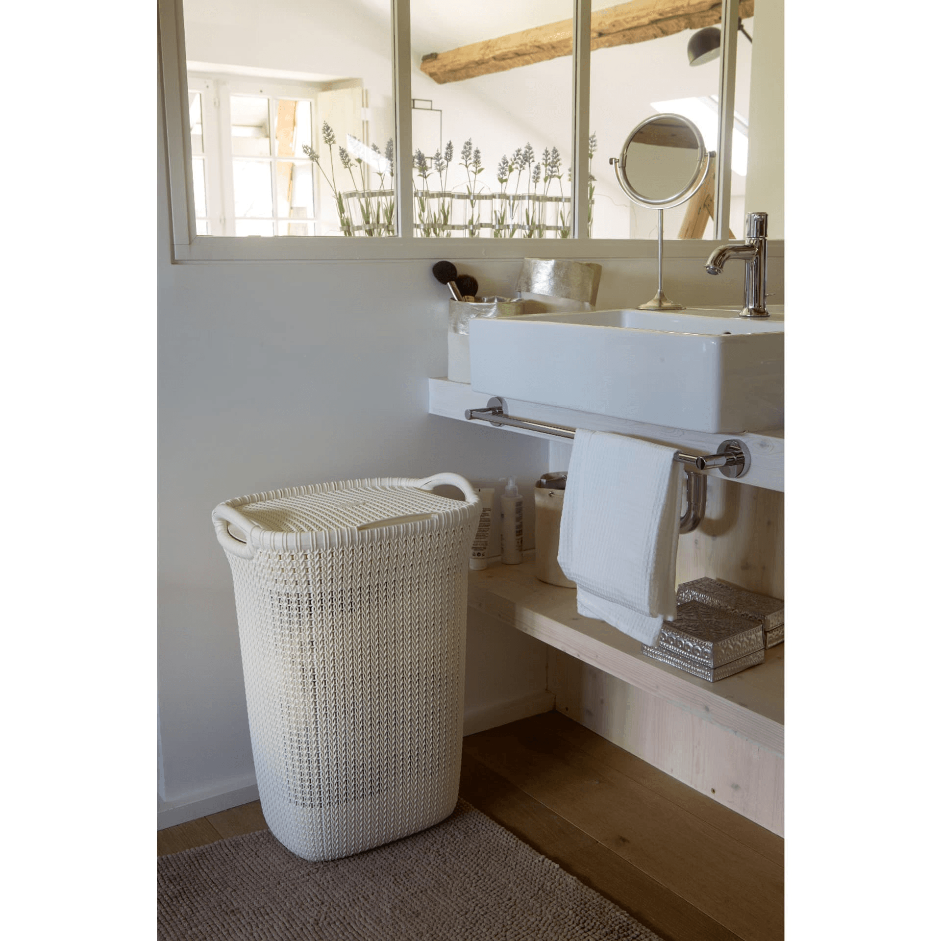 Korpa za veš 57L bijela KNIT CURVER - Image 3