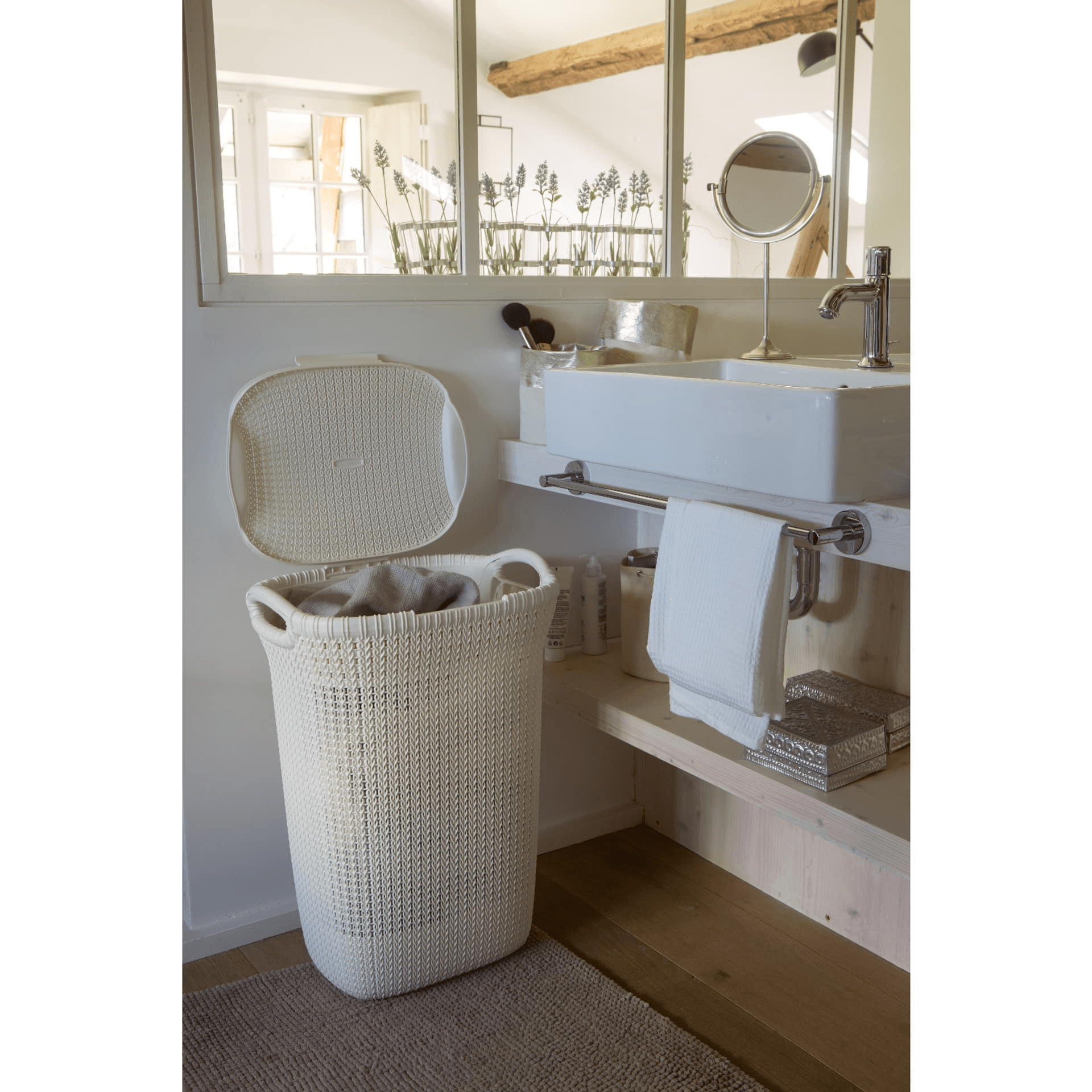 Korpa za veš 57L bijela KNIT CURVER - Image 2