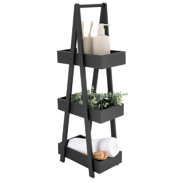 TENDANCE POLICA BAMBUS MDF/CRNA 30X18X80 CM