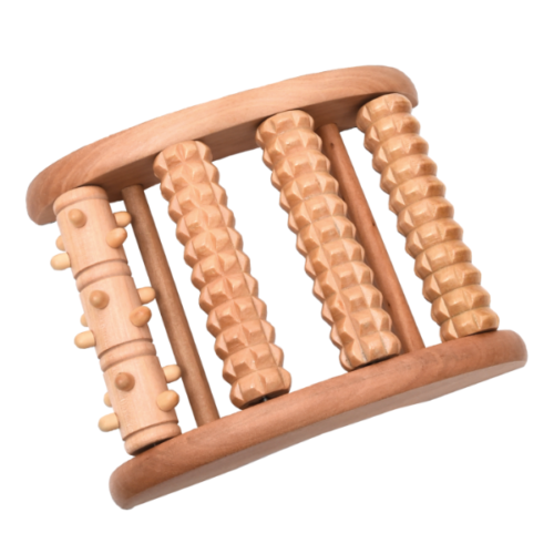 Drveni masažer za noge s 4 valjka
