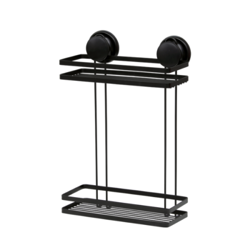 DVOSTRUKA ZIDNA POLICA 2 VAKUUMA CRNA